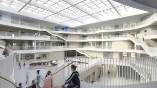 Innenansicht des Erweiterungsneubaus Gymnasium Kirchheim