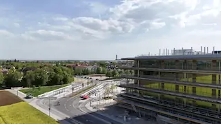 Außenansicht des Erweiterungsneubaus Gymnasium Kirchheim